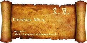 Karakas Nóra névjegykártya